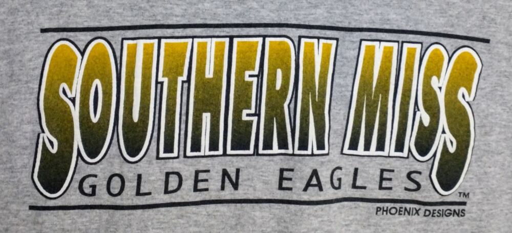 Vintage Southern Miss Golden Eagles T Shirt Gray Men XL NCAA College Graphic Tee
